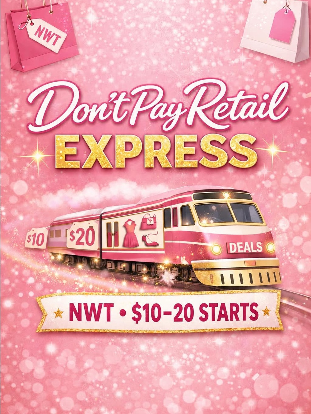Don't Pay Retail Express Pink Party Backdrop - Deals Train Design